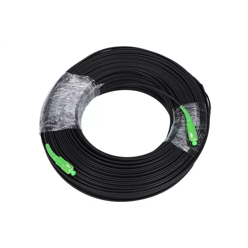 Extralink Patchcord SC/APC-SC/APC płaski drop single mode Simplex G.657A2 100m