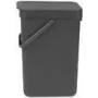 brabantia Kosz na śmieci Czarny & Go 12 l szary (109805)