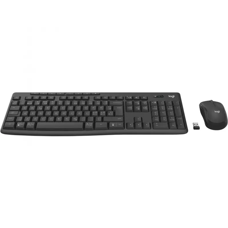 Logitech MK370 Combo for Business Klawiatura Mysz w zestawie Biurowa RF Wireless + Bluetooth QWERTY Nordycki Grafitowy