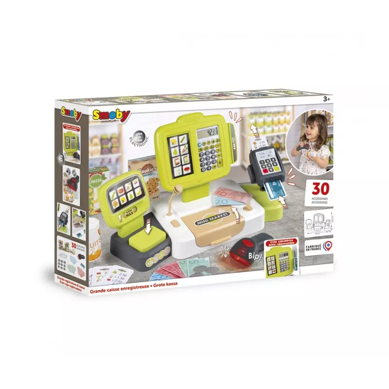 Kasa fiskalna Smoby Duża kasa fiskalna Wielokolorowa 3 lata