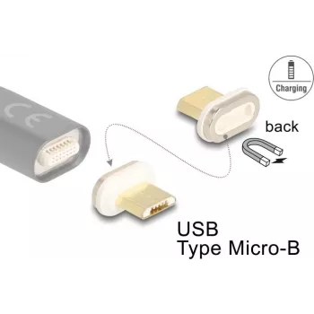 Adapter złącza DeLOCK 66575 magnetyczny USB Micro-B złoty biały