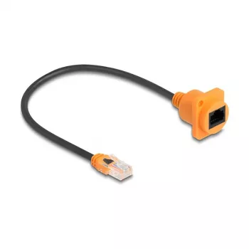 Kabel sieciowy DeLOCK 90804 0.3 m Cat5e U/UTP RJ-45 czarny pomarańczowy