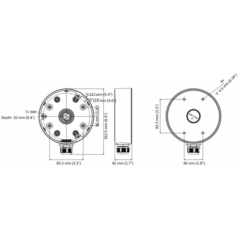 Junction box Hikvision DS-1280ZJ-DM21 Czarny Universal 4.5 kg