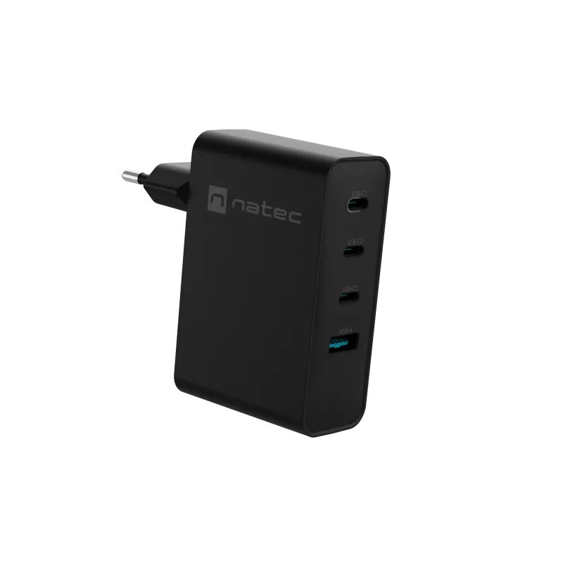 Ładowarka NATEC NUC-2234 do urządzeń mobilnych, laptopów, smartfonów, czarna, AC, szybkie ładowanie, do użytku wewnętrznego