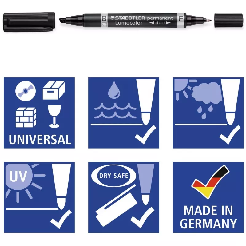 Marker permanentny Staedtler Lumocolor permanent duo 348 B czarny 1 szt.