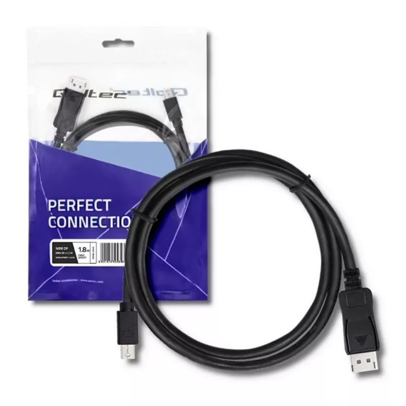 Kabel DisplayPort Qoltec 50434 1.8 m Mini DisplayPort Czarny