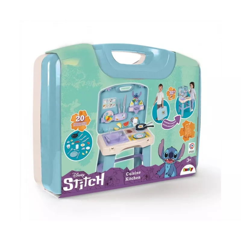 Kuchnia do zabawy SMOBY Stitch Kitchen 7600311909 z akcesoriami – dziecięcy zestaw kuchenny do zabawy w role