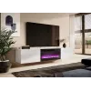 Szafka RTV Cama Meble SLIDE 200K z kominkiem elektrycznym 200x40x37 cm biały połysk
