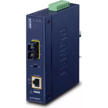PLANET IP30 Przemysłowy konwerter mediów sieciowych 10/100/1000BASE 1000 Mbit/s Niebieski (IGTP-802TS)