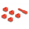 Blokada portu DeLOCK 20928 RJ-45 czerwony plastik 11 szt.