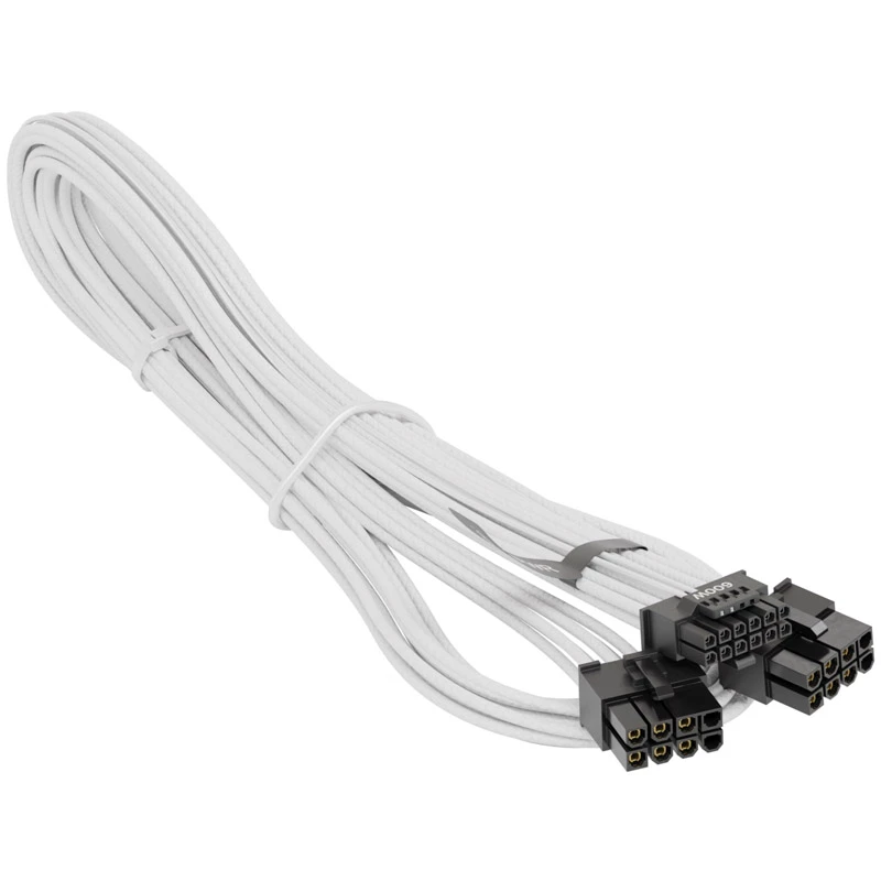 Seasonic 12VHPWR PCIe Adapter kabel - (Biały, 0,75 Meter)(SS2X8P-12VHPWR-600/Biały)