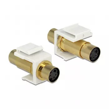 Moduł Keystone DELOCK 86338 — Mini-DIN 4 na Mini-DIN 4, biały, 22×40×15 mm
