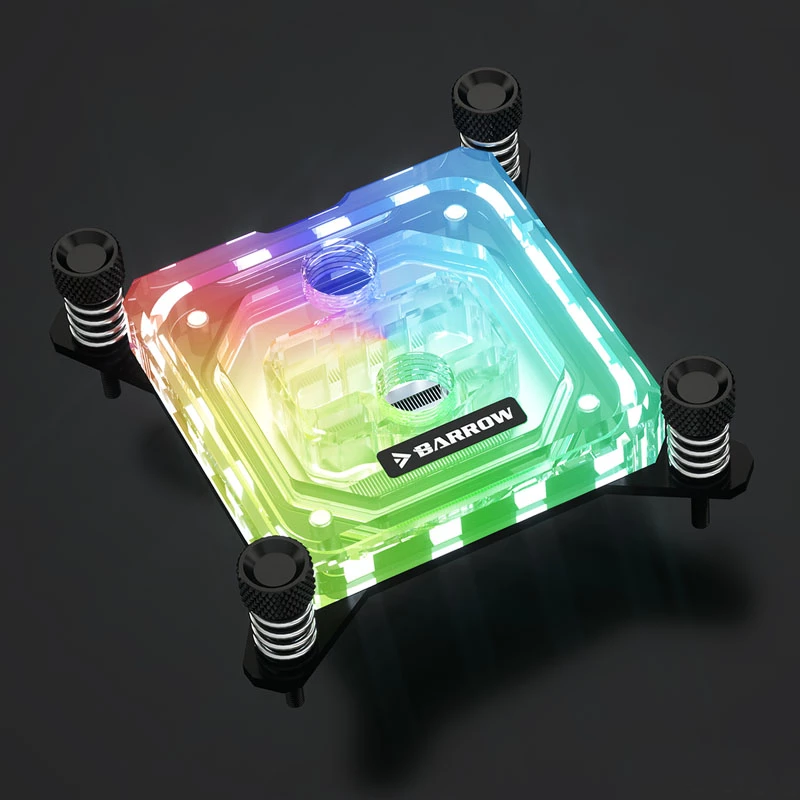 Blok wodny Barrow LTYK3-04I Czarny Acrylic RGB do chłodzenia CPU, akrylowy top, podświetlenie RGB