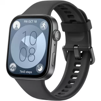 Huawei WATCH Fit 3 4,62 cm (1,82 inch) AMOLED 43,2 mm Cyfrowy 408 x 480 pikseli Ekran dotykowy Czarny Wi-Fi GPS (satelitarny)