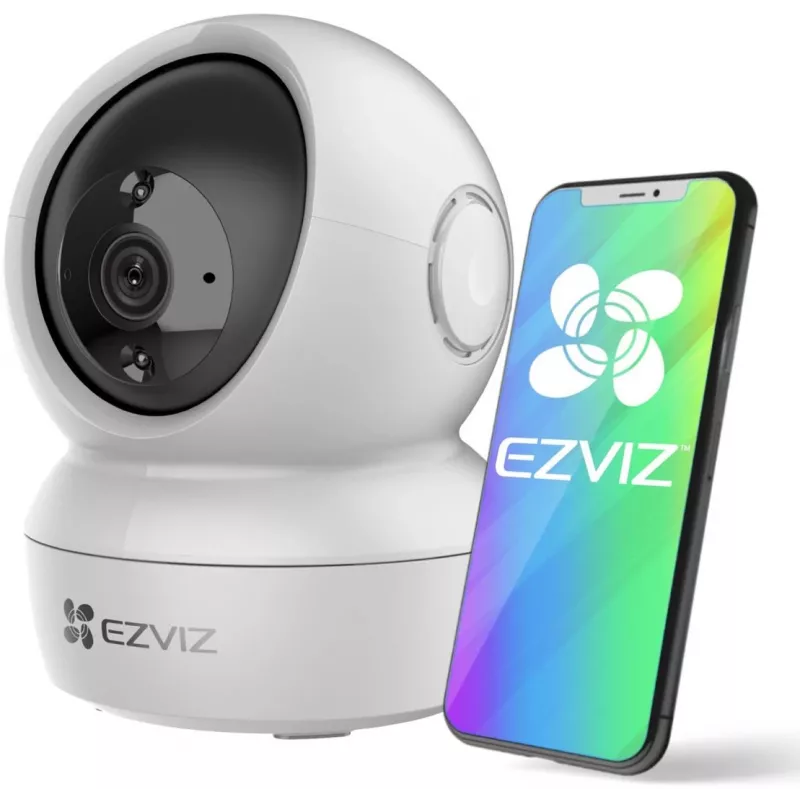 Kamera bezpieczeństwa IP EZVIZ H6c 1920 x 1080, wewnętrzna, kulista, Wi‑Fi i Ethernet, obiektyw 4 mm, widok 360°, microSD do 256 GB