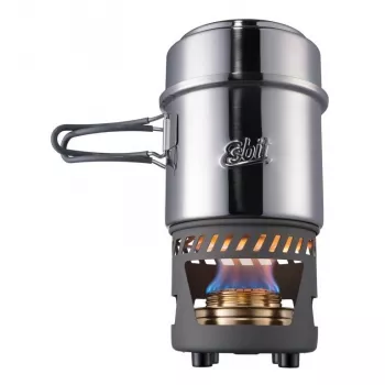 ESBIT Cookset z palnikiem alkoholowym, pojemnik, stal nierdzewna