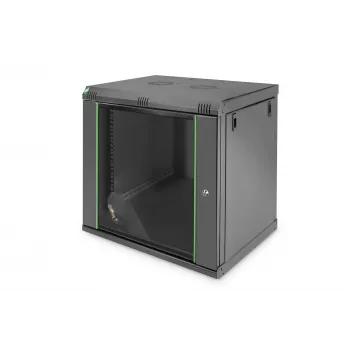 DIGITUS Dynamic Basic DN-19 16-U-EC-SW - Szafa - szafa sieciowa - odpowiednia do montażu na ścianie - Czarny, RAL 9005 - 12U - 48.3 cm (19)