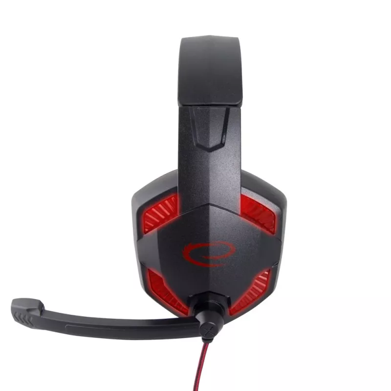 Zestaw słuchawkowy gamingowy ESPERANZA BLACKBIRD, mikrofon, USB/Jack 3,5 mm, czarno-czerwony