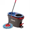 Mop do podłogi VILEDA z mikrofibry 320 mm, uchwyt teleskopowy 55–123 cm, zmywalny, głowica obrotowa 360°, czarny/niebieski/czerwony