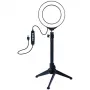 Lampa pierścieniowa LED 12 cm ze statywem stołowym do 24,5 cm, USB, RGBW
