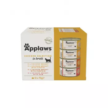 APPLAWS Chicken Selection in Broth - mokra karma dla kota - 12x70g