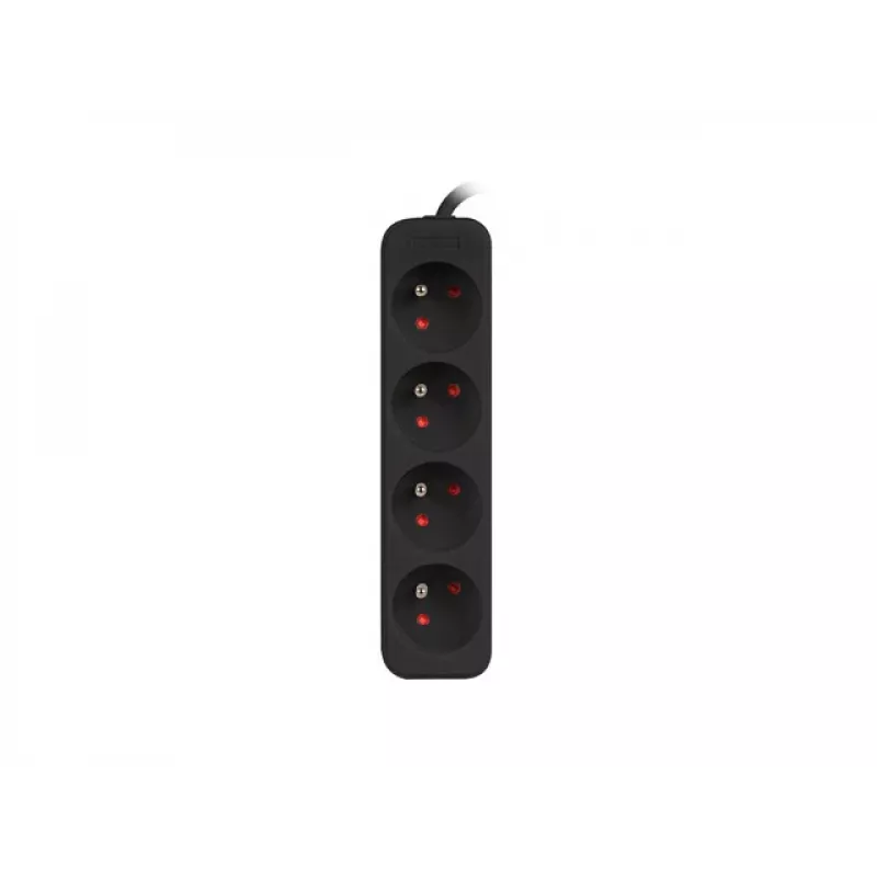 Przedłużacz zasilający Lanberg PS0-04E-0100-IEC-BK 1m 4 gniazda AC Wewnętrzny Czarny