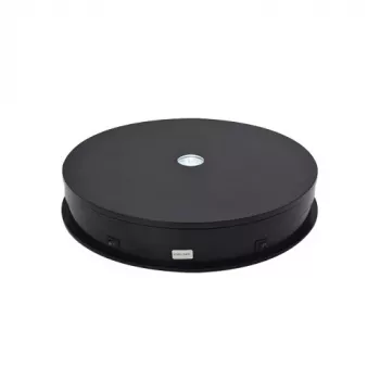 Elektryczna obrotowa podstawa wystawowa 360° z oświetleniem LED, okrągła 30 cm, czarna