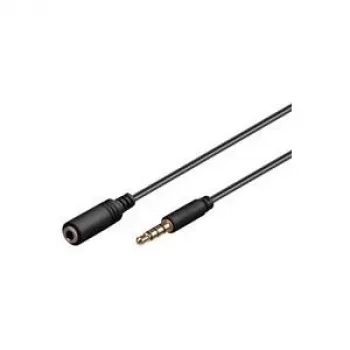 Wentronic Goobay 3,5mm-jack-Extension Cable, Czarny, 5 m - jack 3,5 mm-Plug (4-Pin, Stereo) > jack 3,5 mm-Socket (4-Pin, Stereo) (62481)