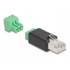 DeLOCK 66607 adapter złączy RJ45 3-pinowy blok zaciskowy Czarny Zielony