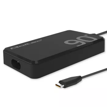 Qoltec 90W GaN Super Fast SLIM Ładowarka ścienna | XP | 5-20V | 4,5A | USB-C 3.1 | Laptop | MacBook | Smartfon | + kabel