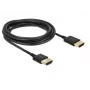 DeLOCK Slim High Quality - HDMI mit Ethernetkabel - HDMI (M) bis HDMI (M) - 25cm - Dreifachisolierung - Schwarz - 4K Unterstützung (85117)