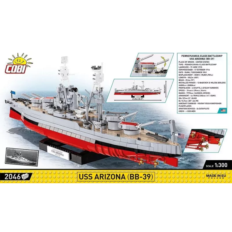 Klocki USS Arizona BB-39 2046 klocków