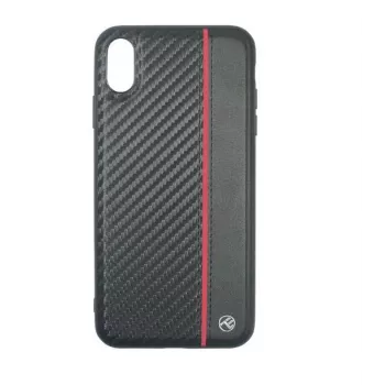 Etui na telefon Tellur Cover do iPhone XS Max — czarne wykończenie karbonowe