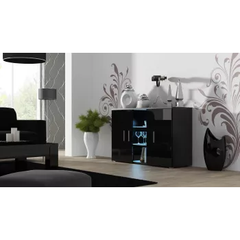 Komoda Cama SOHO S7 120 cm Czarny Połysk