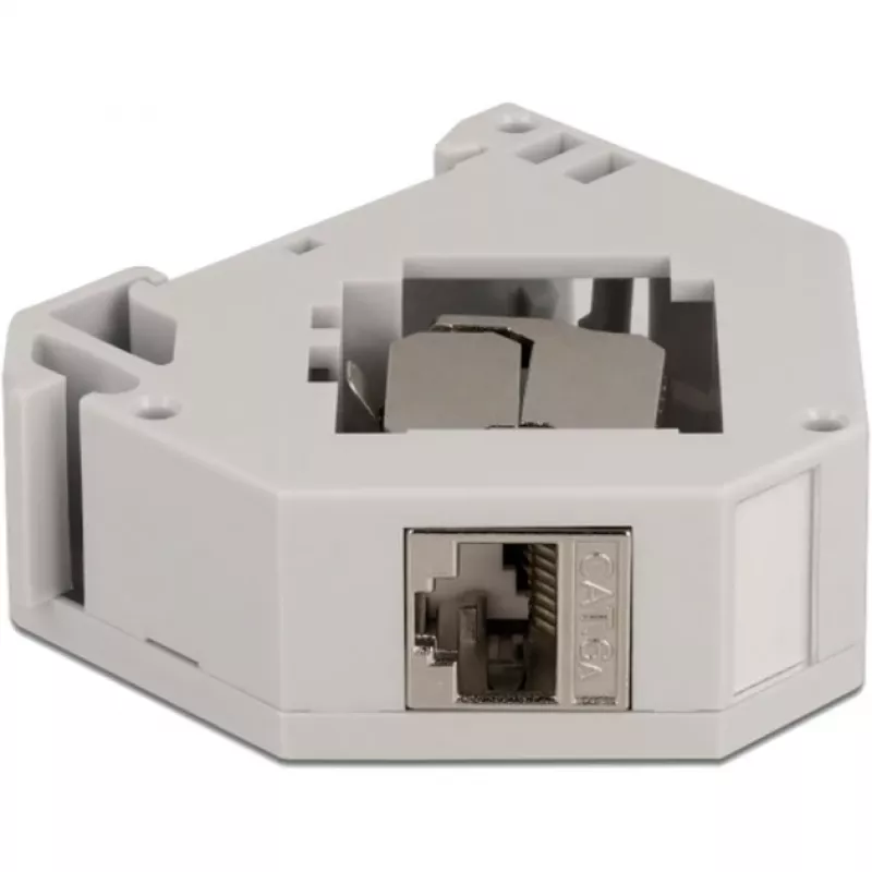 Delock - Modularadapter - DIN rail-mountable - CAT 6a - STP - szary - 1 Connector (86014)
