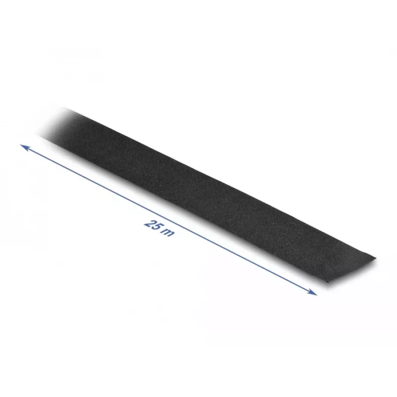 Taśma tekstylna DeLOCK 25 m x 25 mm odrywalna samoprzylepna czarna