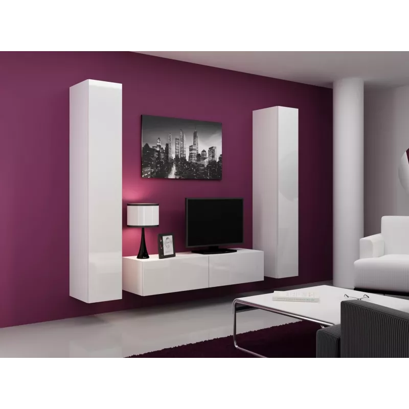Cama zestaw mebli do salonu VIGO 9 biały/biały połysk