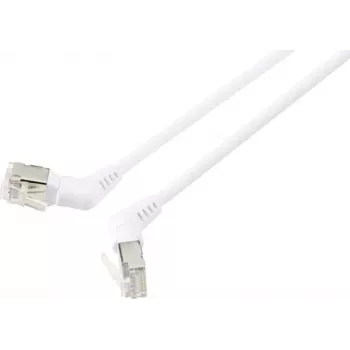 Kabel sieciowy Renkforce RF-6071564 RJ45, kabel krosowy CAT 6a F/UTP 0,50 m biały styki wtyku obrotowe o 360°, wyjście kablowe pod kątem 1 szt. (RF-6071564)