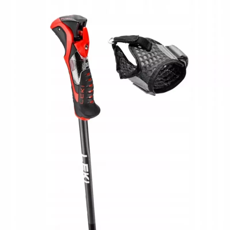 Kijki narciarskie Leki 3D AIRFOIL czarno-czerwone 120 cm