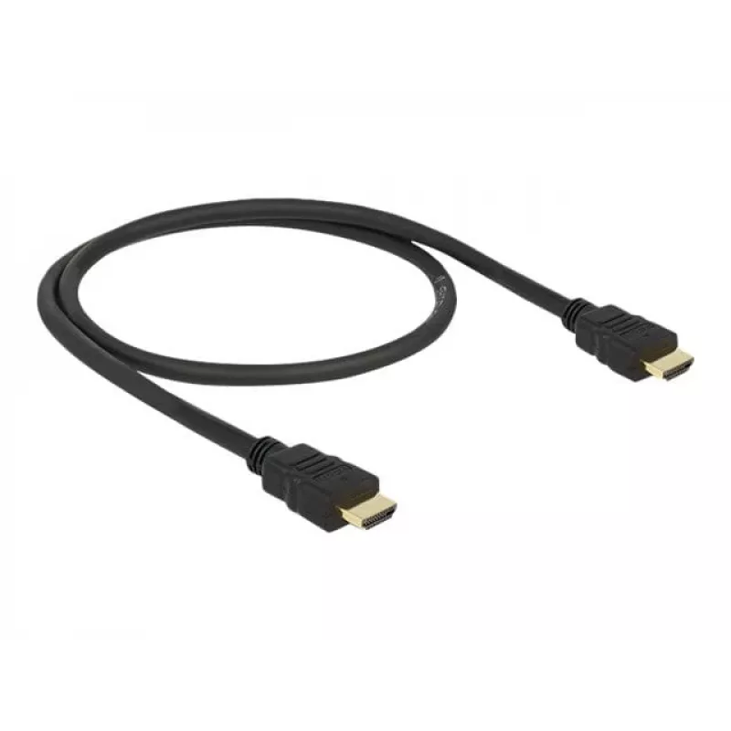 DeLOCK - Kabel wideo/audio/sieciowy - HDMI - 28 AWG - HDMI, 19-pin (M) - HDMI, 19-pin (M) - 50 cm - Czarny (84751)