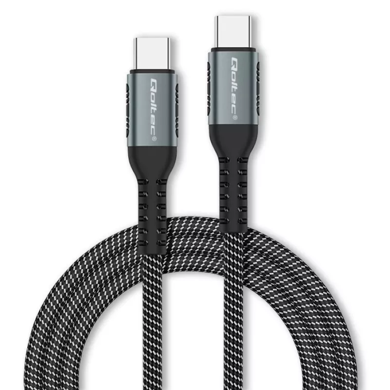 Kabel USB Qoltec 52358 1.5m USB C Czarny USB 2.0 0.48 Gbit/s