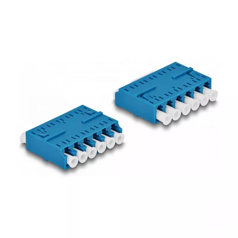 DeLOCK Optical Fiber Coupler HD LC Hexaplex female to LC Hexaplex female niebieski