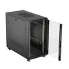 Szafa rack LANBERG FF01-6222-12B 22U 600x1200 mm czarna z przeszklonymi drzwiami przednimi i tylnymi