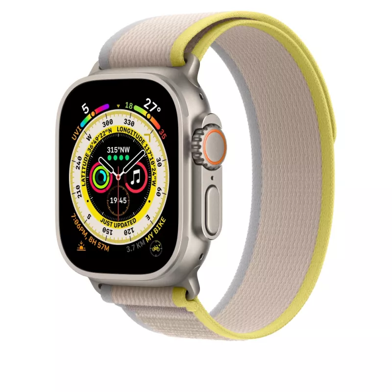 Pasek Apple MQEG3ZM/A beżowy żółty nylonowy Smartwatch 130-180 mm