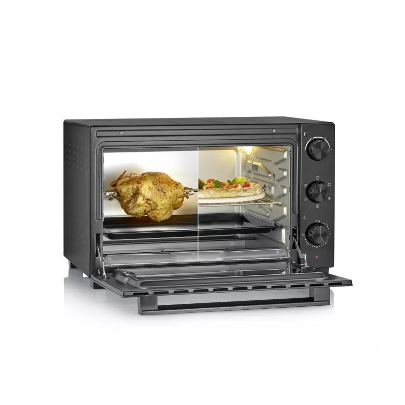 Wolnostojący piekarnik nablatowy SEVERIN TO 2076 — 46 l, 1800 W, czarny, 515×420×365 mm