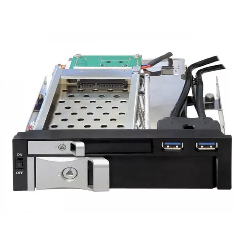 DeLOCK 5,25 Mobilna kieszeń na 1 x 2,5 + 1 x 3,5 SATA HDD + 2 x porty USB3.0 - mobilna kieszeń na dysk - 6,4 cm, 8,9 cm (2.5, 8,90cm (3.5)) (47209)