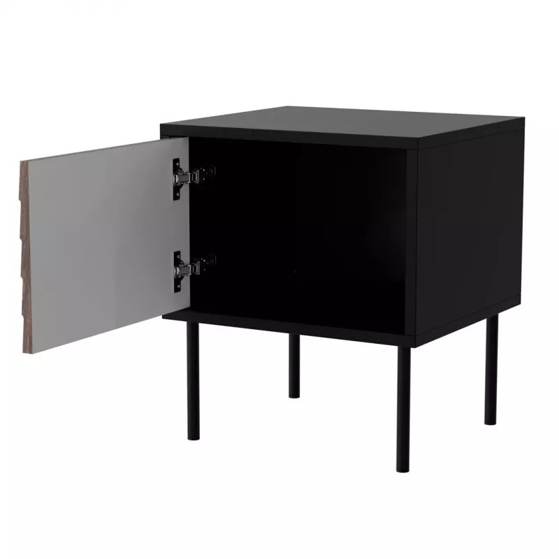 Szafka nocna, 2 szt. CORTINA 45x40x51 czarny/orzech
