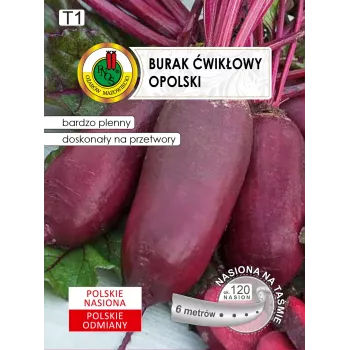 Taśma nasienna — Burak ćwikłowy (czerwony) Opolski cylindryczny Apte, rolka 6 m, gotowa do siewu