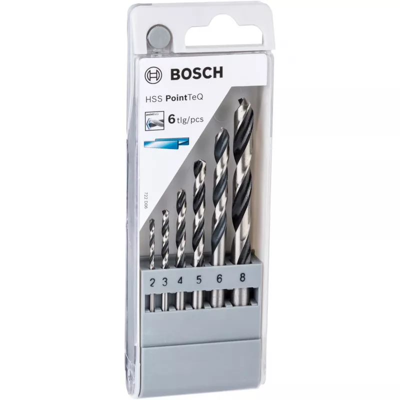 Bosch HSS Twist Drill Bit PointTeQ Sets, wiertło, wiertło kręte, 8 mm, 117 mm, metal, 7,5 cm