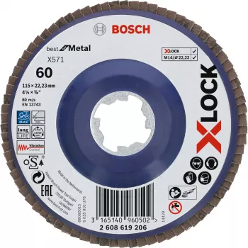 Tarcza szlifierska Bosch 115 mm, gradacja 60, do szlifierek kątowych — model 2608619206